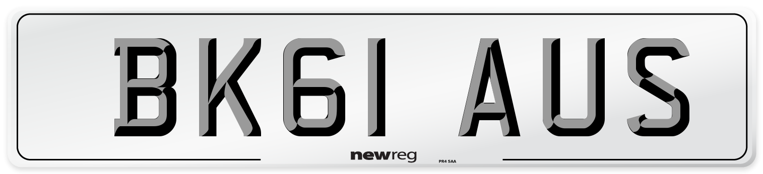 BK61 AUS Number Plate from New Reg